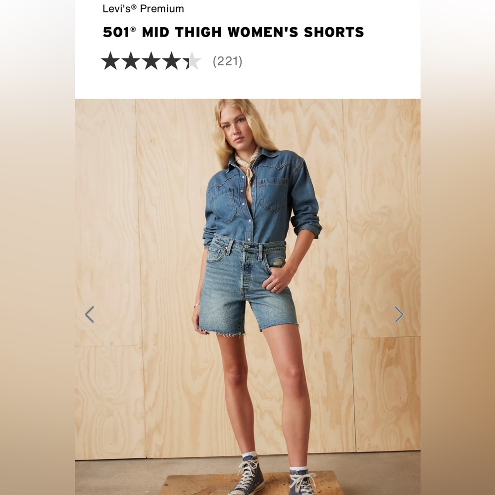 Levi's® 501® Mid Thigh Cutoff Denim Shorts